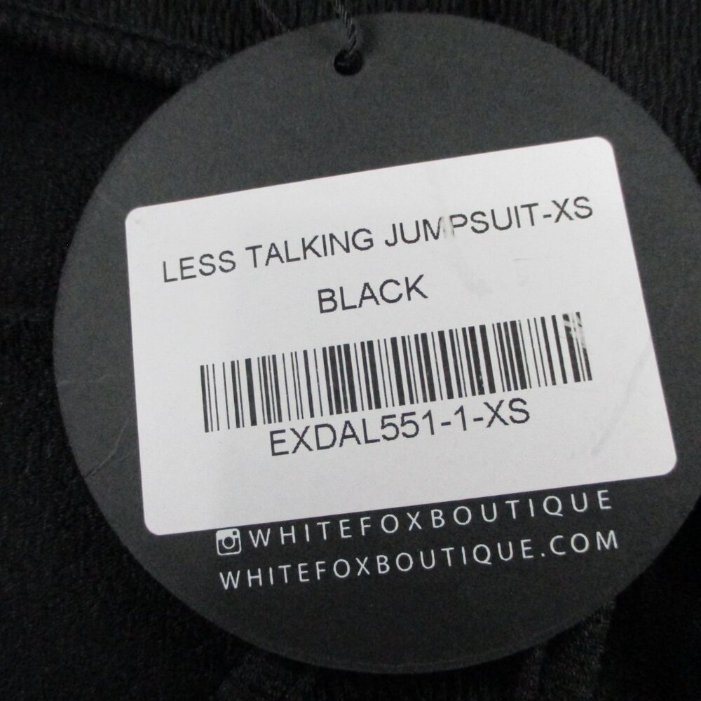 White Fox Boutique Less Talking Jumpsuit Womens XS Black Pants Tie NEW - Picture 5 of 12